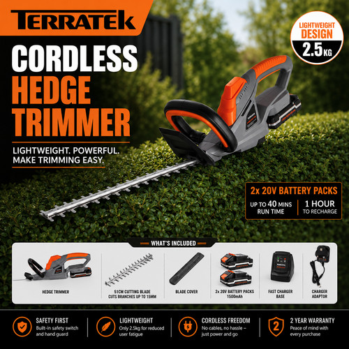 Terratek cordless hedge - cordless,